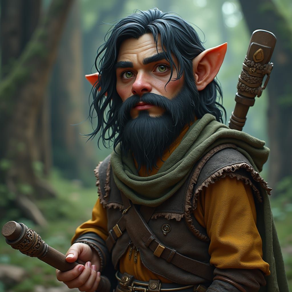 Gnome Artificer in Neolithic Age: Fantasy Art