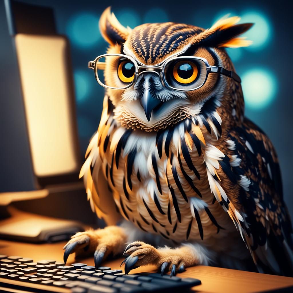 Owl Accountant: Professional Photography with Bokeh