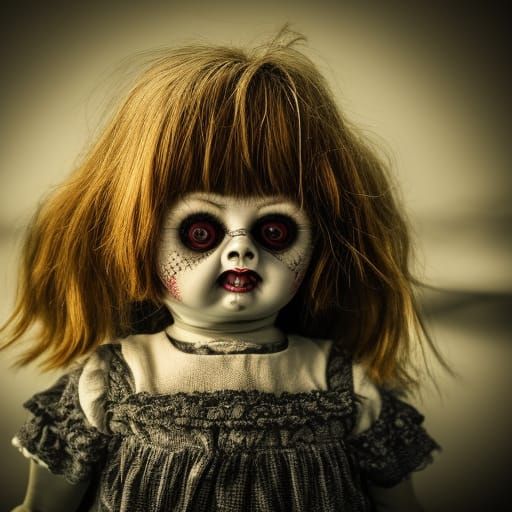 Hyperrealistic Scary Doll with Intricate Details