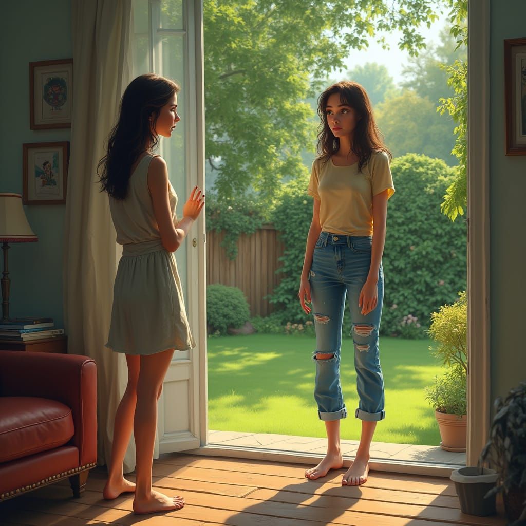 Mother Surprised by Giant Teenage Daughter's Arrival