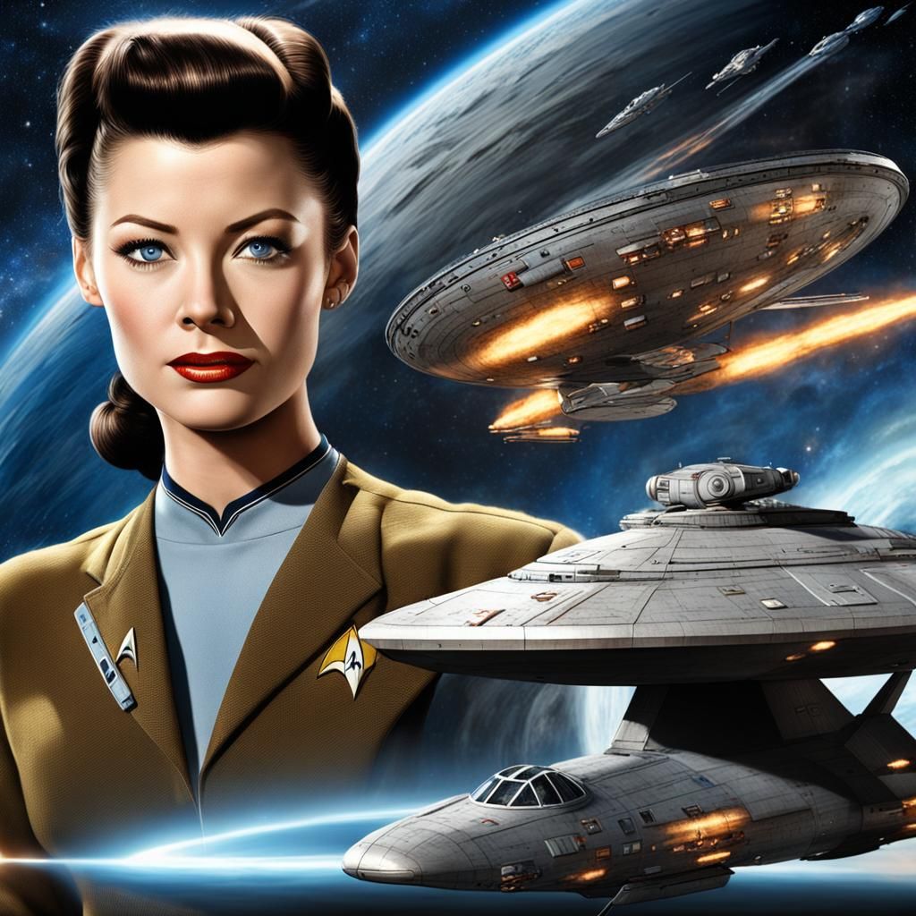 Star Trek WW2: Photorealistic Woman in Spaceship