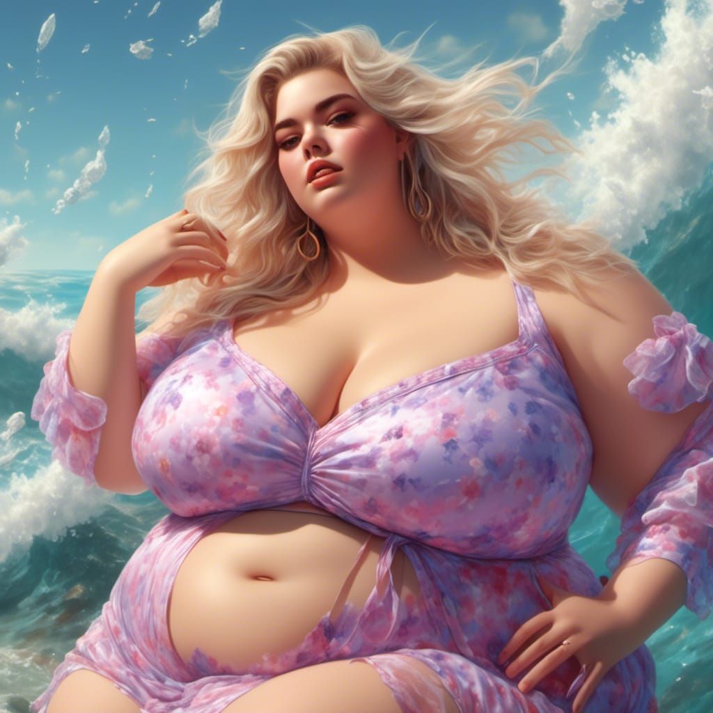 Hyperrealistic Image of an Obese Woman with Shaved Head