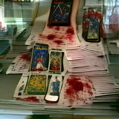 Bloody Tarot Cards: Macabre AI Imagery
