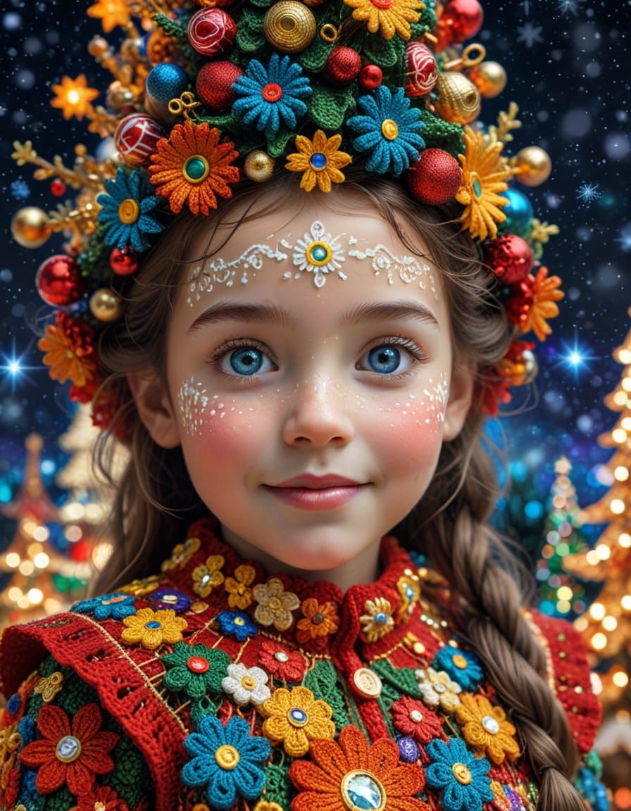 Digital Code World with Klimt Crochet Christmas