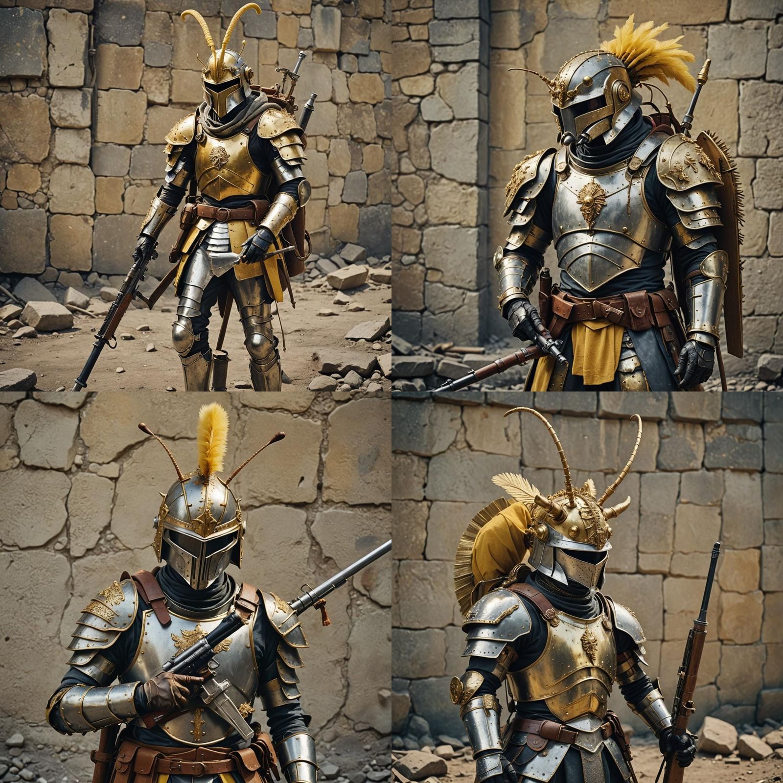 Armored Ant Gladiator with Rifle in a Cinematic Style