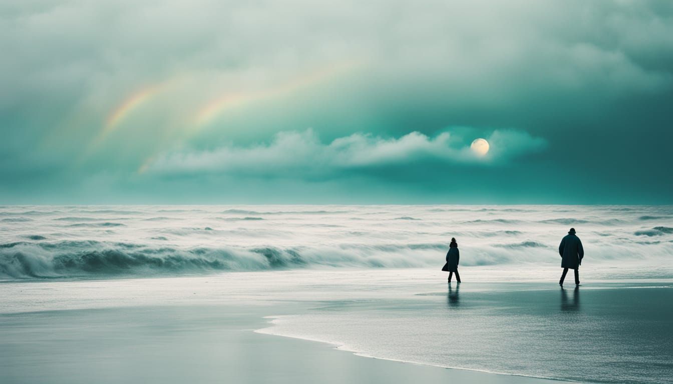 Ethereal Desert Dreamscape Under Dark Skies