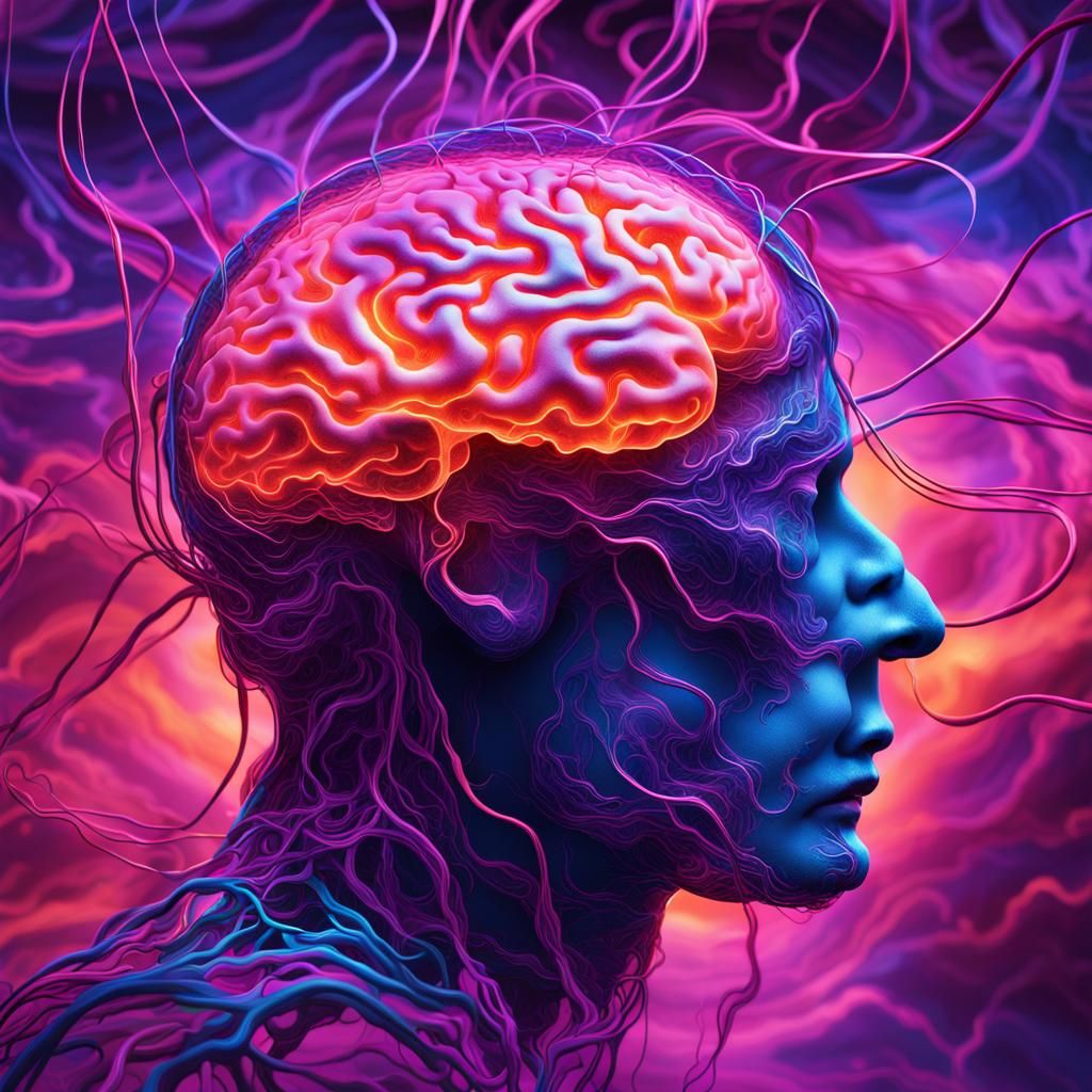 Surreal Brain Portrait in Digital Art Style