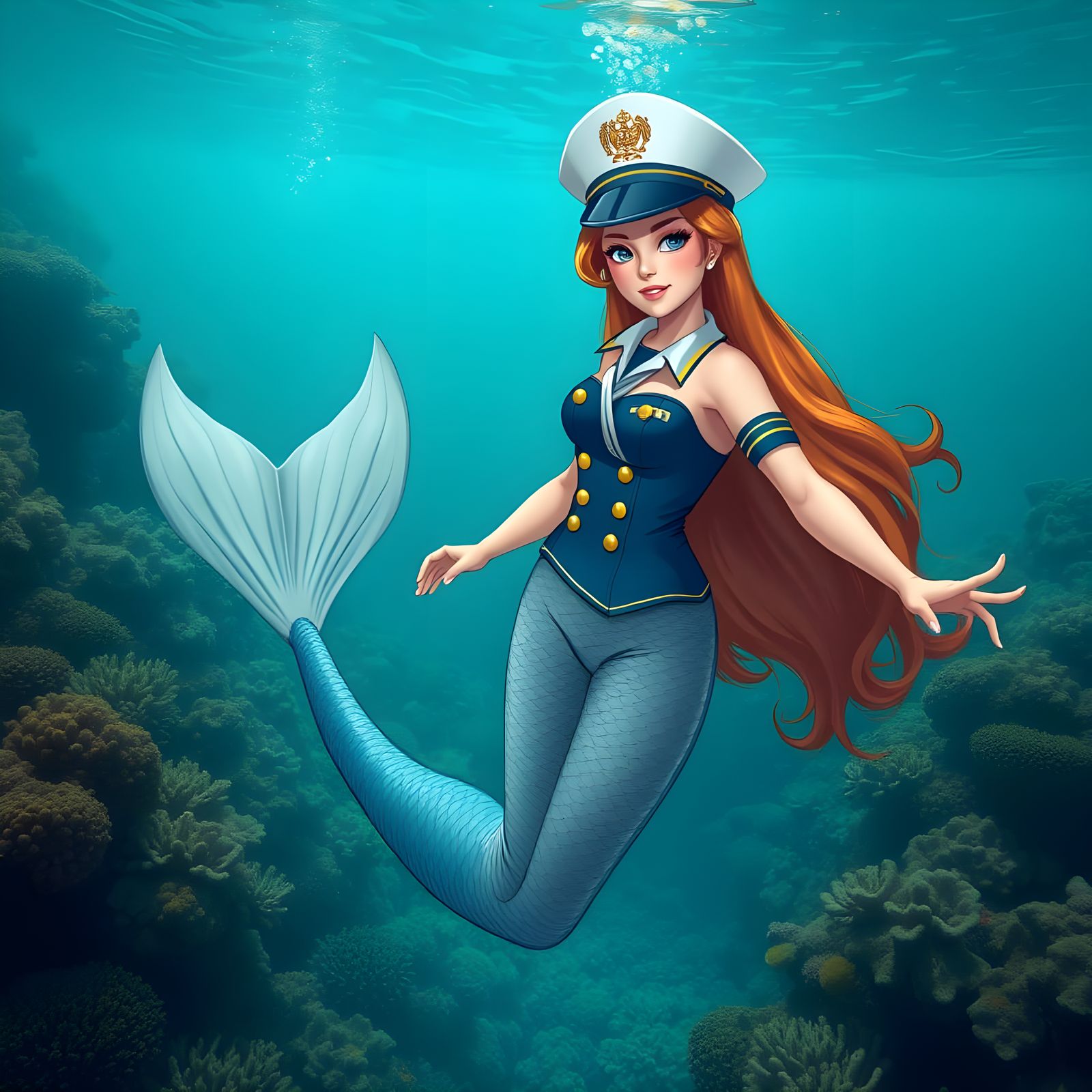 Underwater Mermaid in Uniform