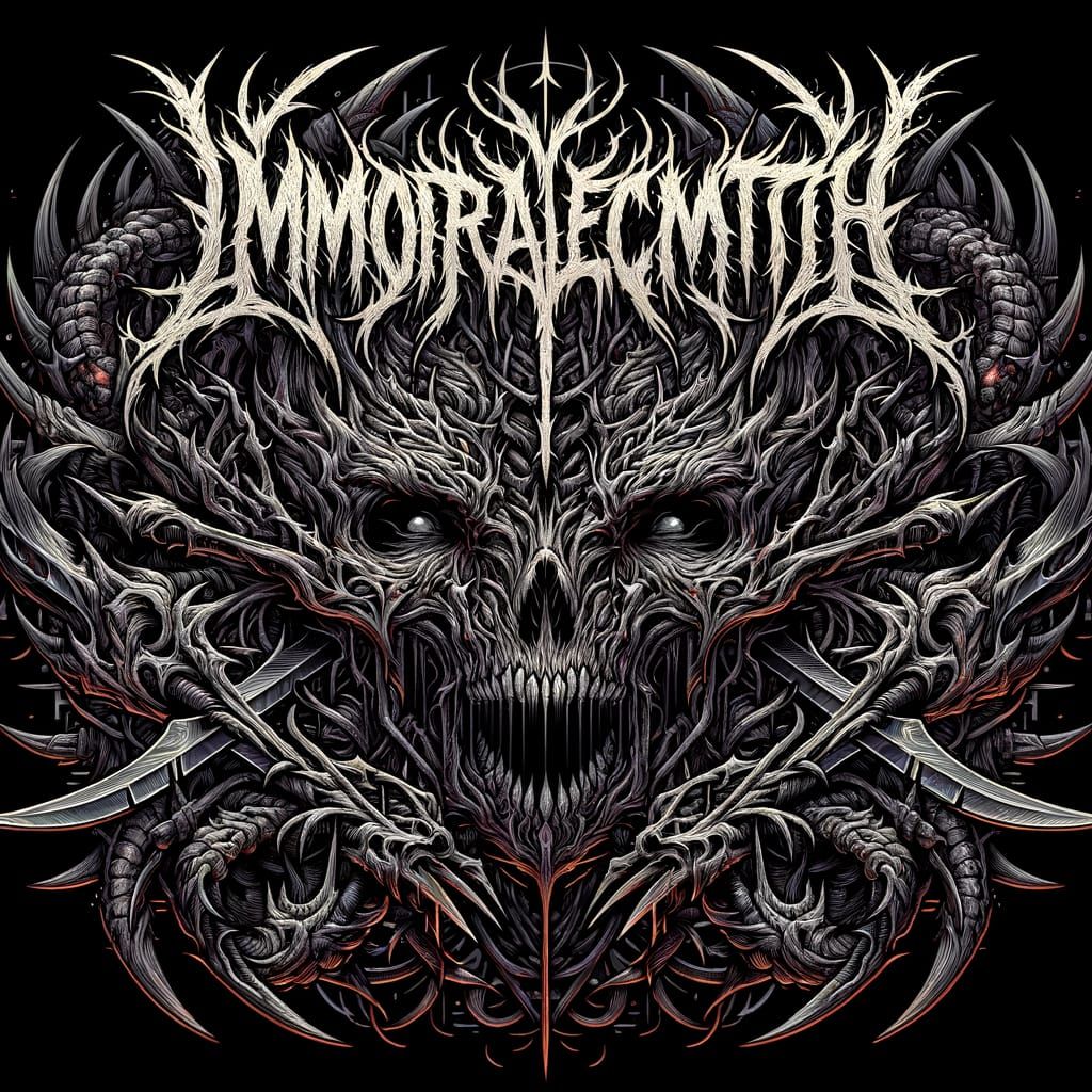 Intricate Deathcore Band Logo with Twisted Forms