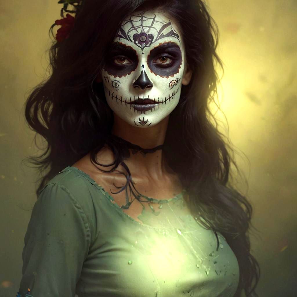 Day of the Dead Makeup: Detailed Matte Painting
