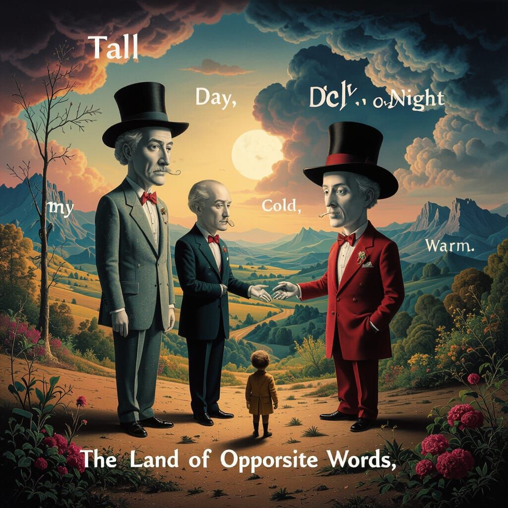Surreal Land of Opposites with Personified Word Concepts