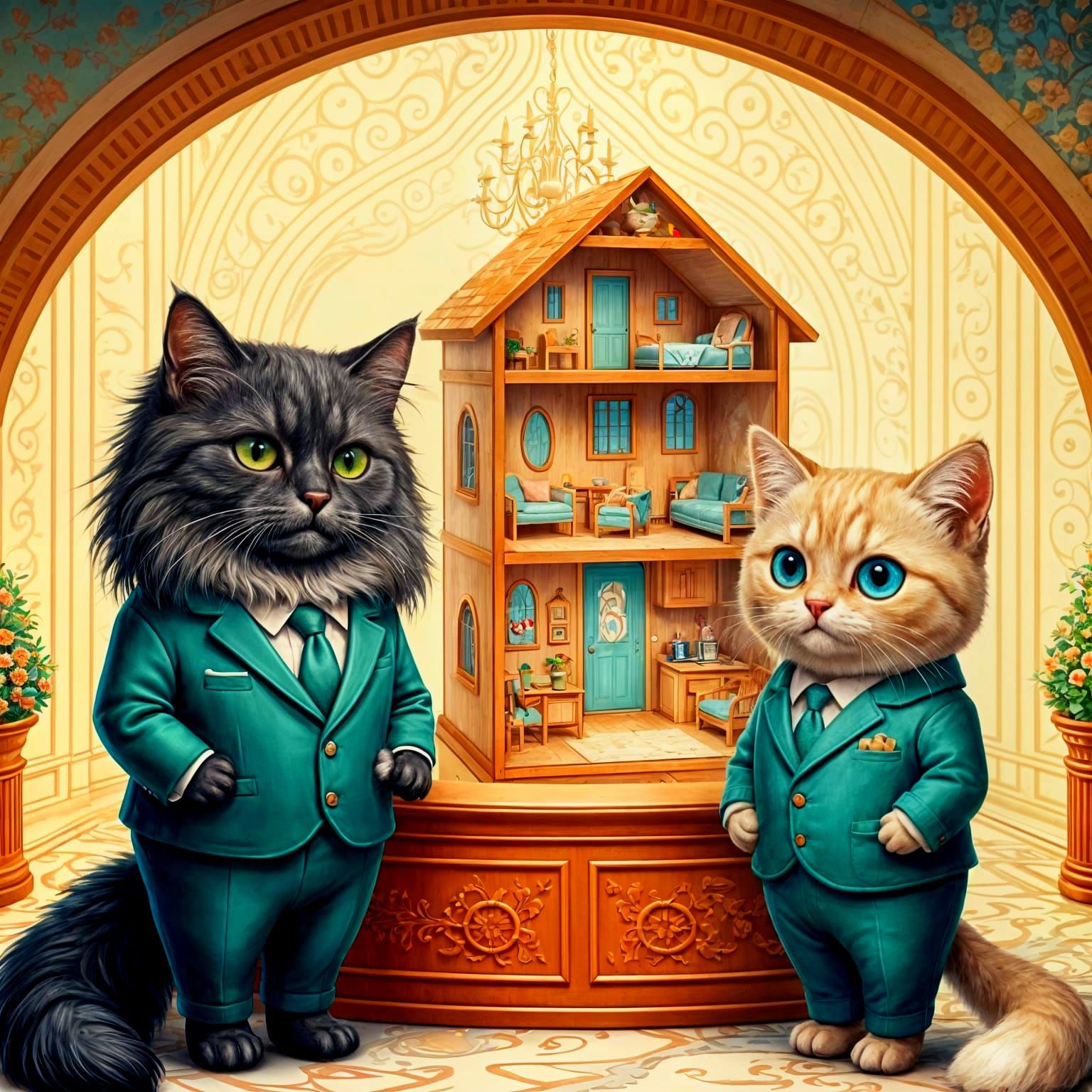 Cute Cats Welcome You to a Whimsical Hotel