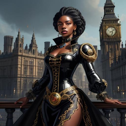 Victorian Caribbean Mistress in Art Nouveau Frame