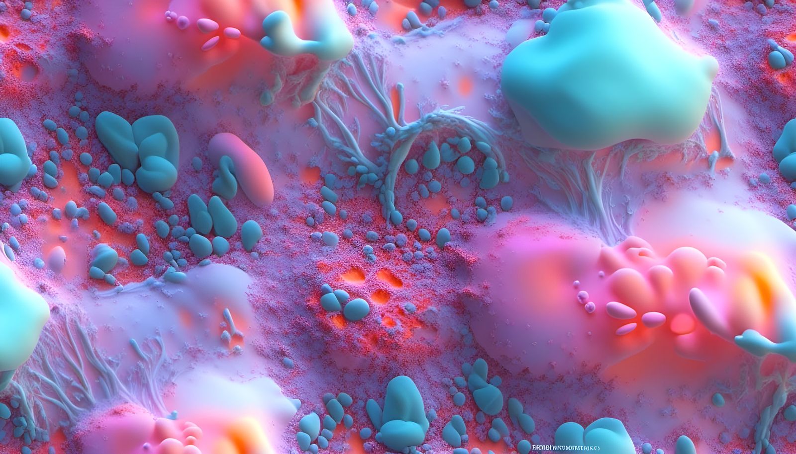Ethereal Fractal Landscape in 3D Render
