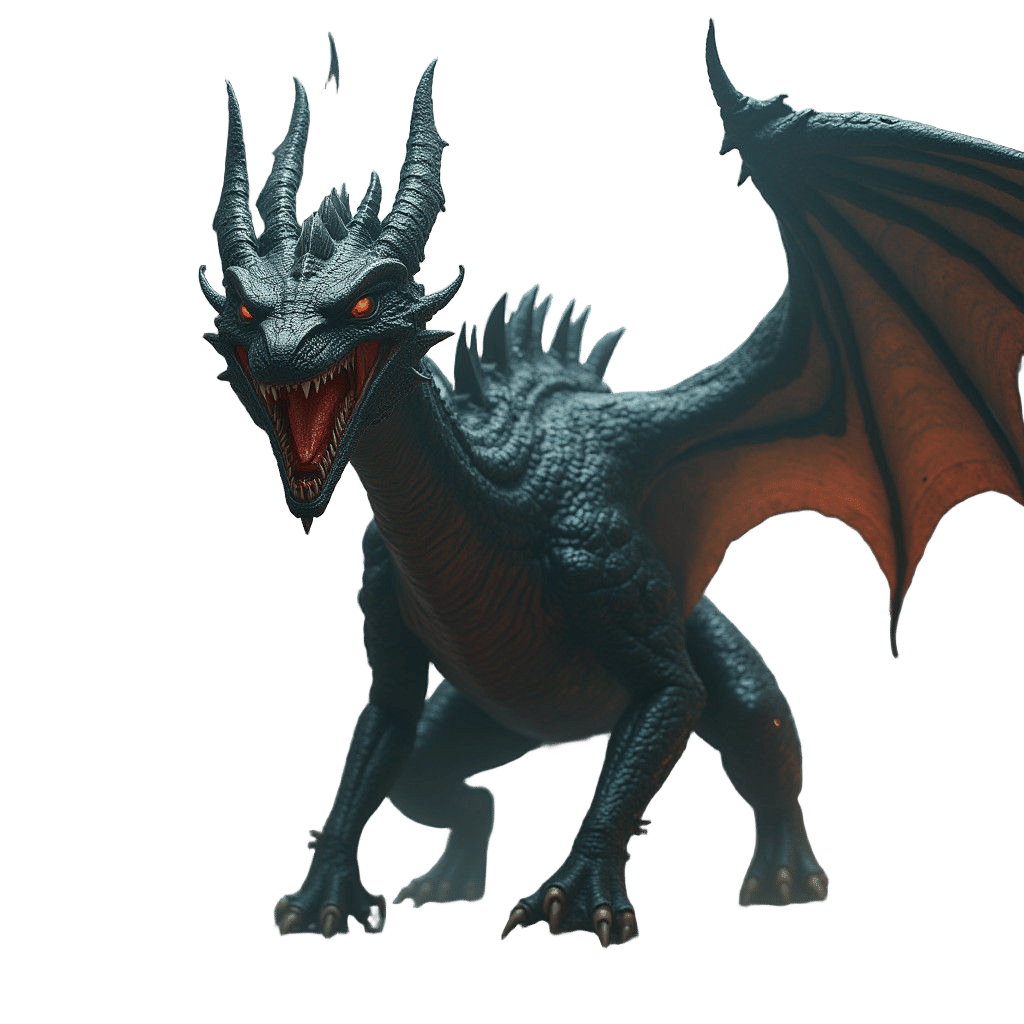 Steampunk Black Dragon Ready for Battle