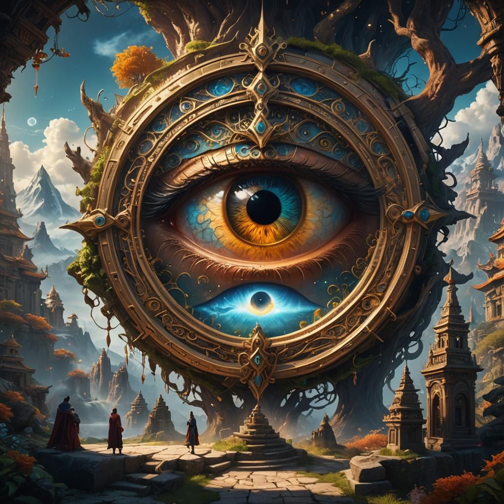 Open Inner Eye: Detailed Matte Painting in Deep Color