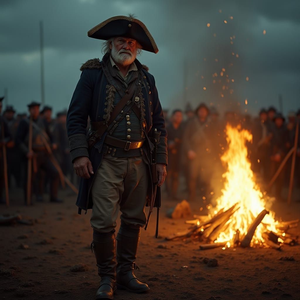 Napoleonic Grenadier Stands Guard in Dramatic Film Still