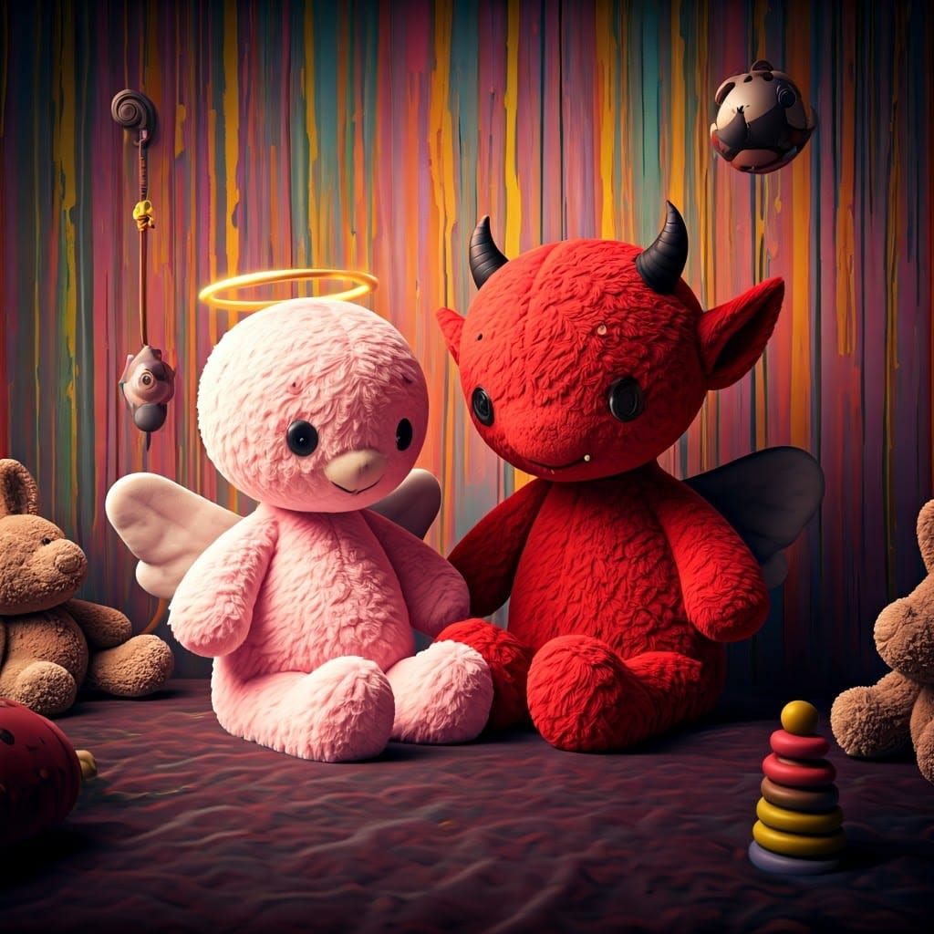 Whimsical Plushie Friends in a Vibrant Nursery Scene