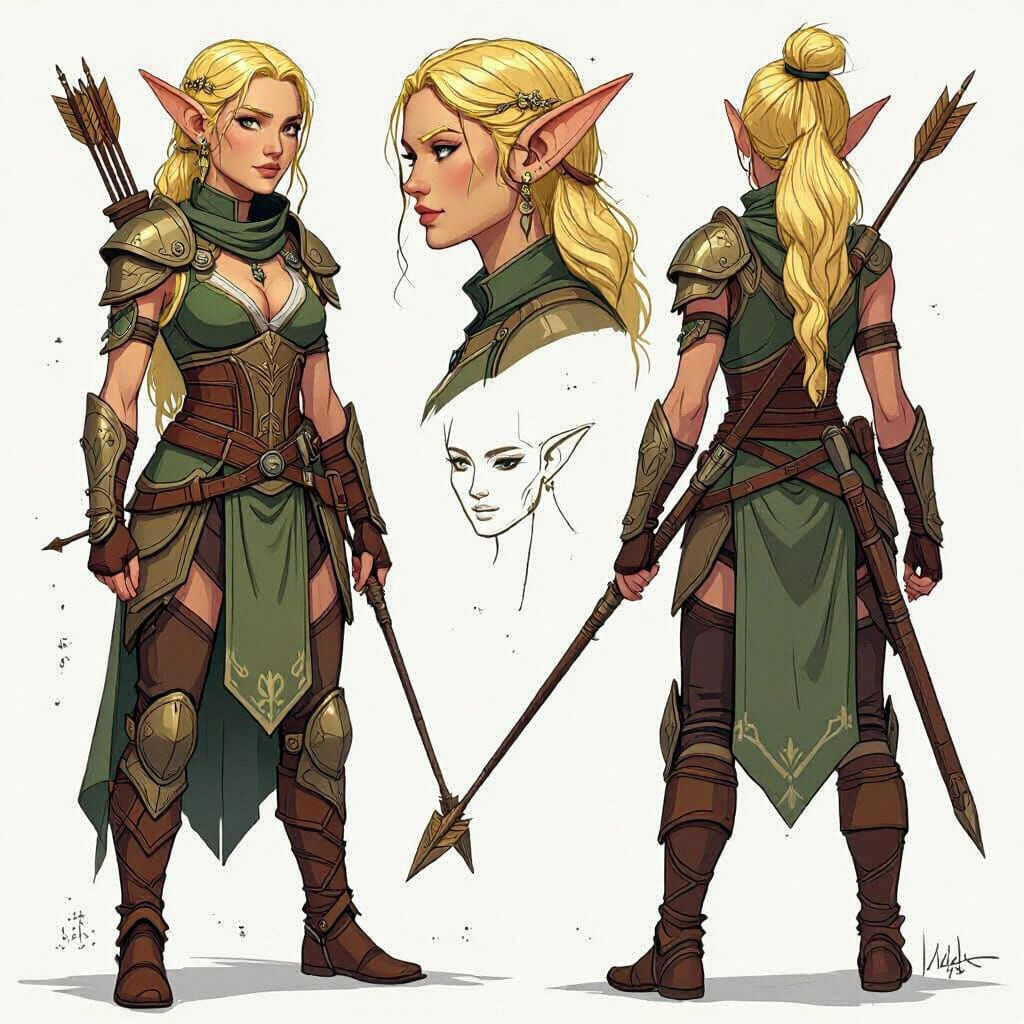 Elven Warrior Woman: Sketchbook Character Design