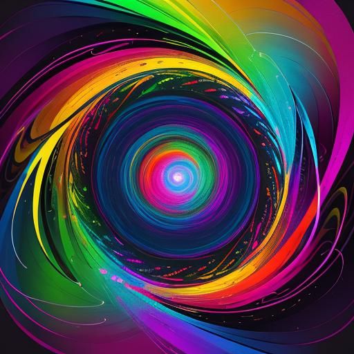 Colorful Abstract Artwork with Swirling Shapes