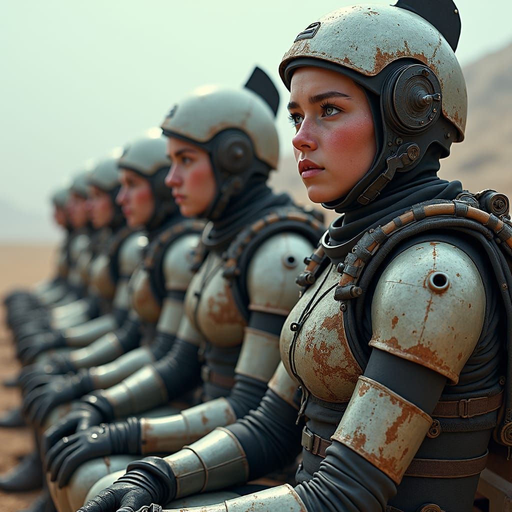 Dystopian Space Soldiers Await Alien War: Hyper-Realistic Di...