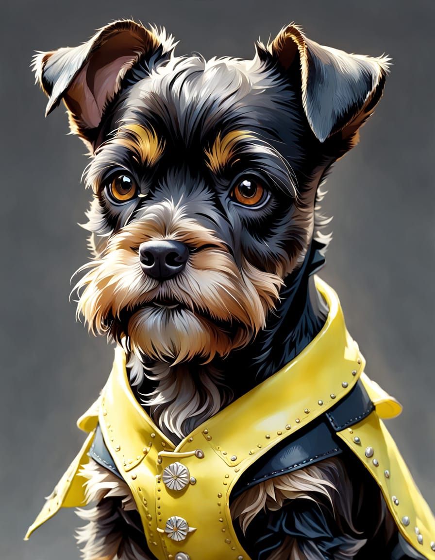 Easter Baby Schnauzer in Pastel Yellow