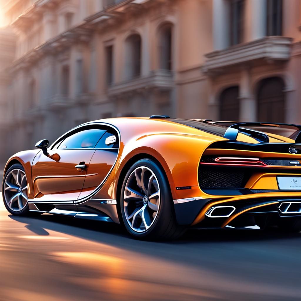Bugatti Chiron Supercar in Splash Art Style