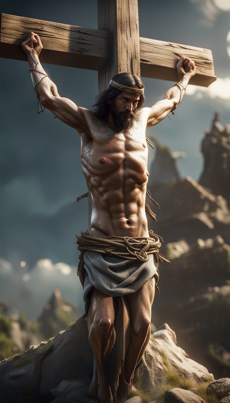 Jesus on the Cross: 3D Game Cinematic Render