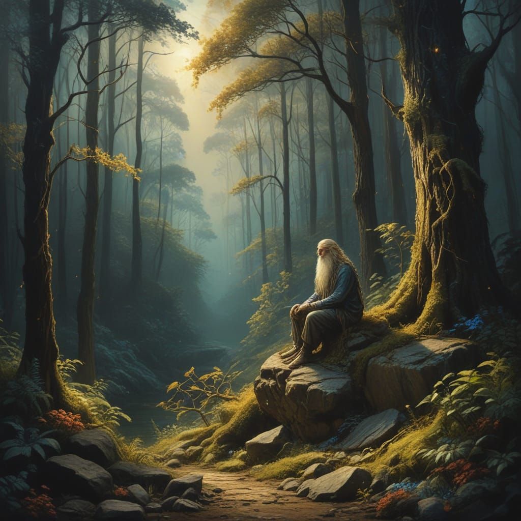 Surreal Creature Emerges in Dreamlike Oil Painting