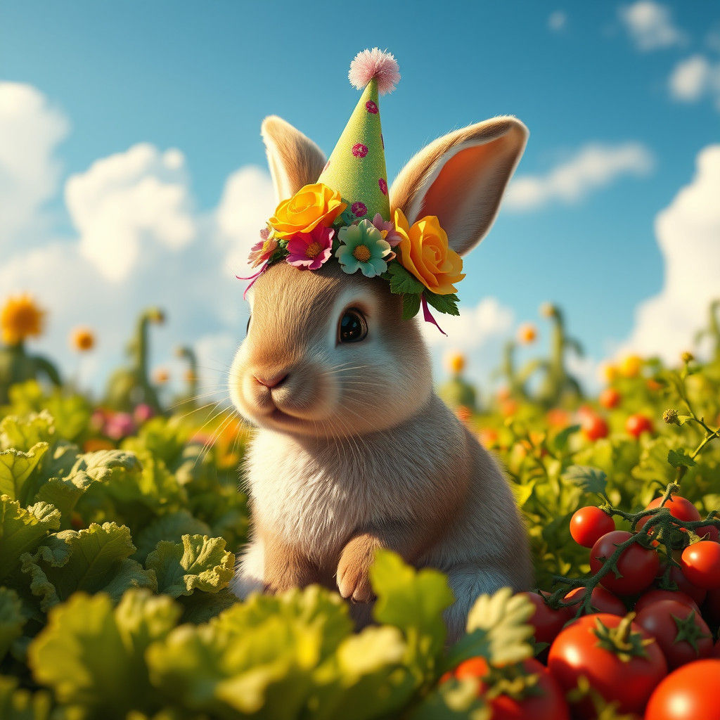 Festive Bunny in Garden Paradise