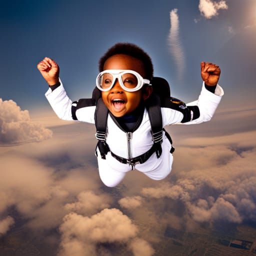 Black Infant Skydiving: A Moment of Joy