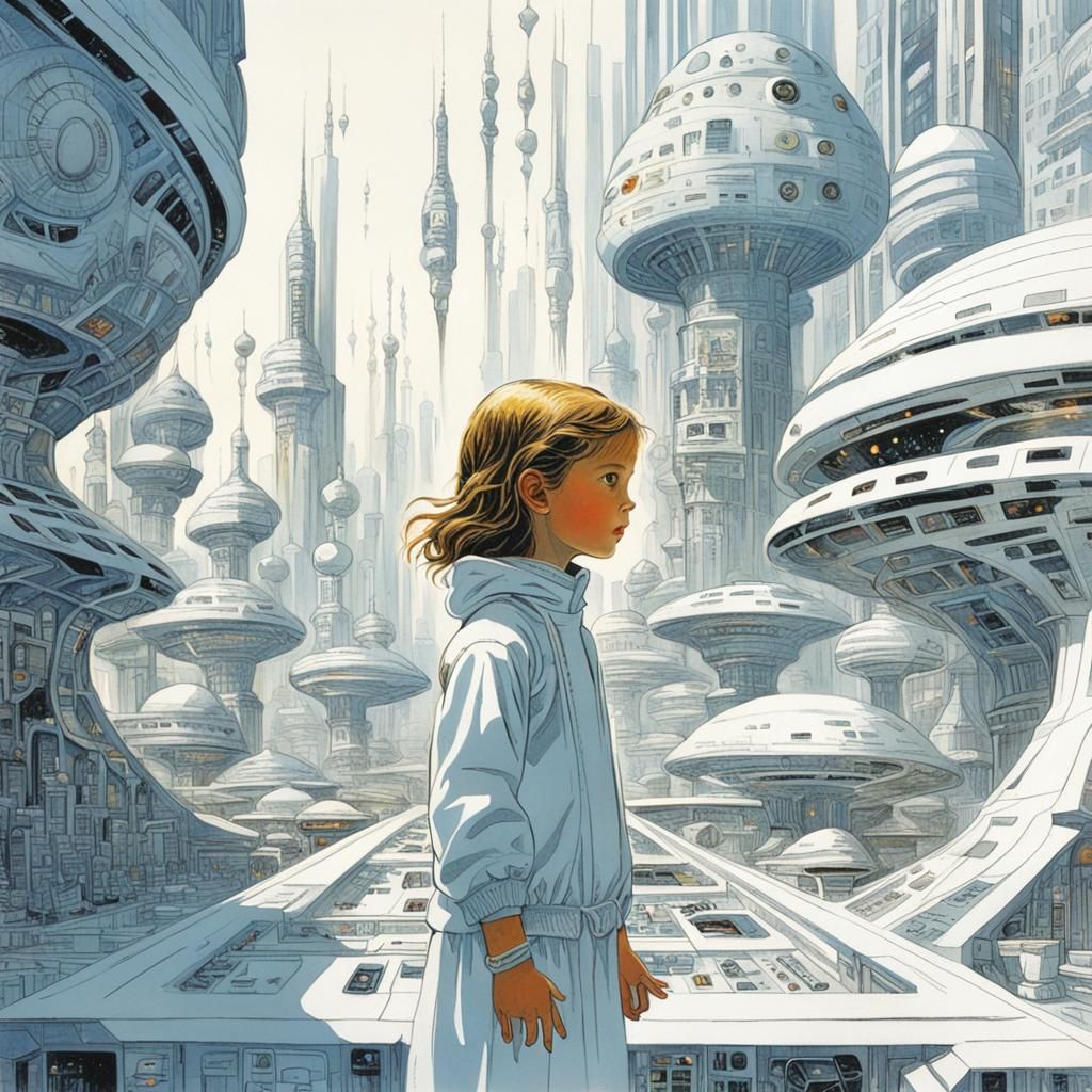 Girl in White City, Druillet Style