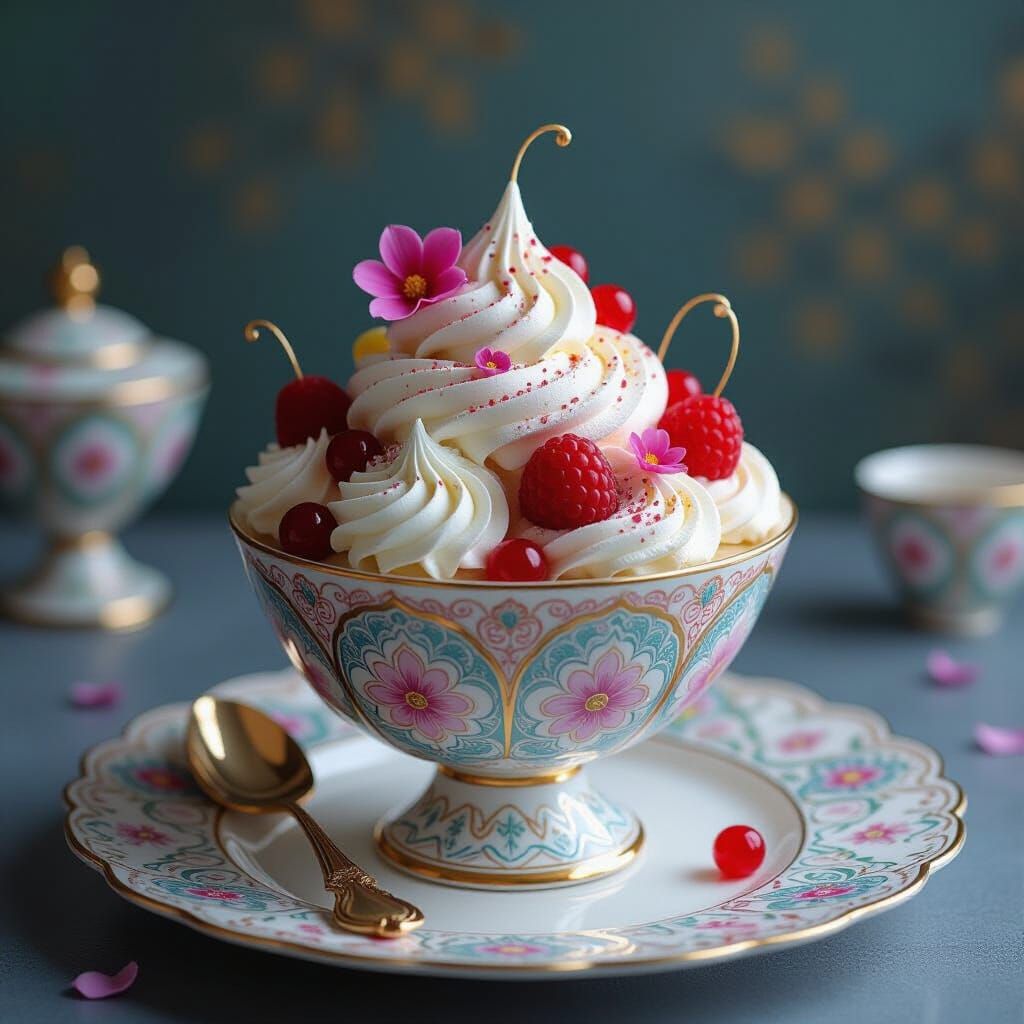 Vibrant Dessert Design in a Futuristic Style