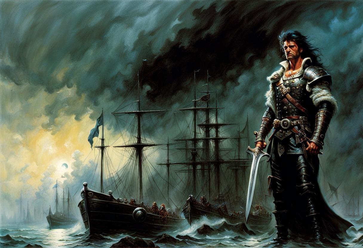 Gothic Port City in Bad Weather