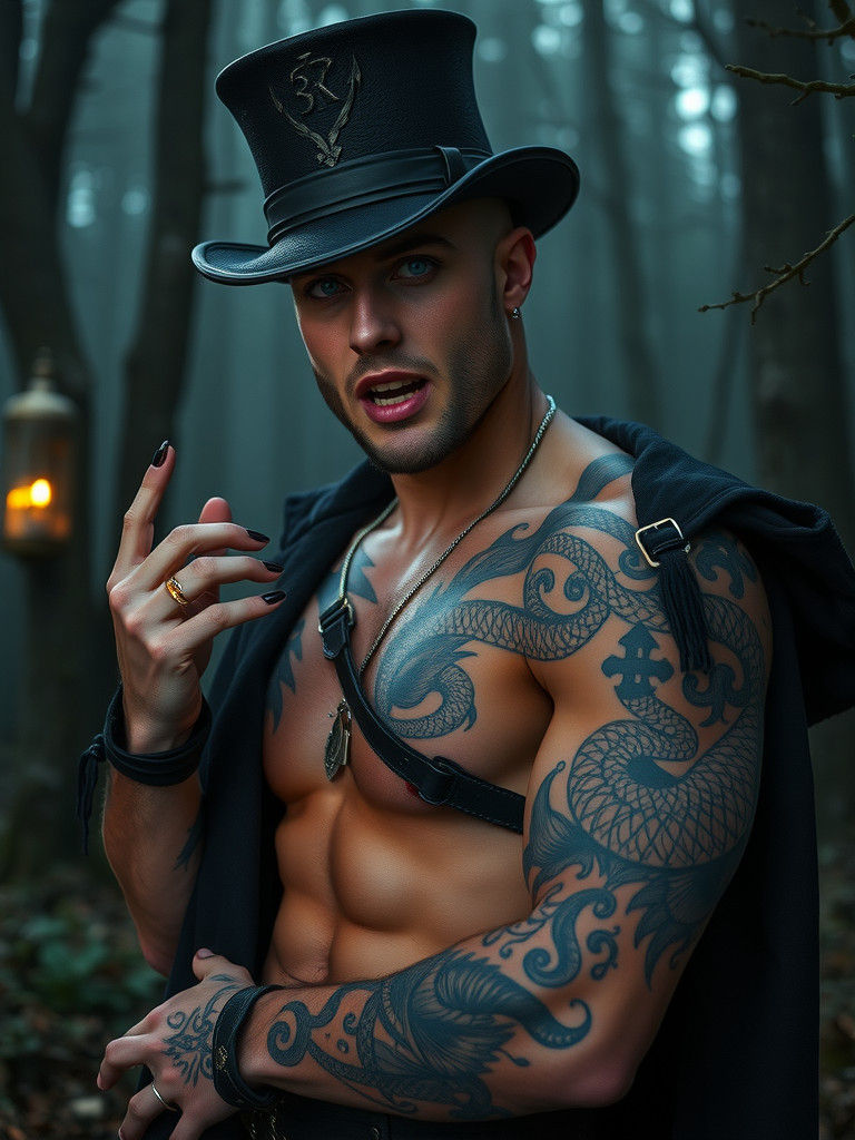 Viking Vampire Illusionist in Nordic Forest