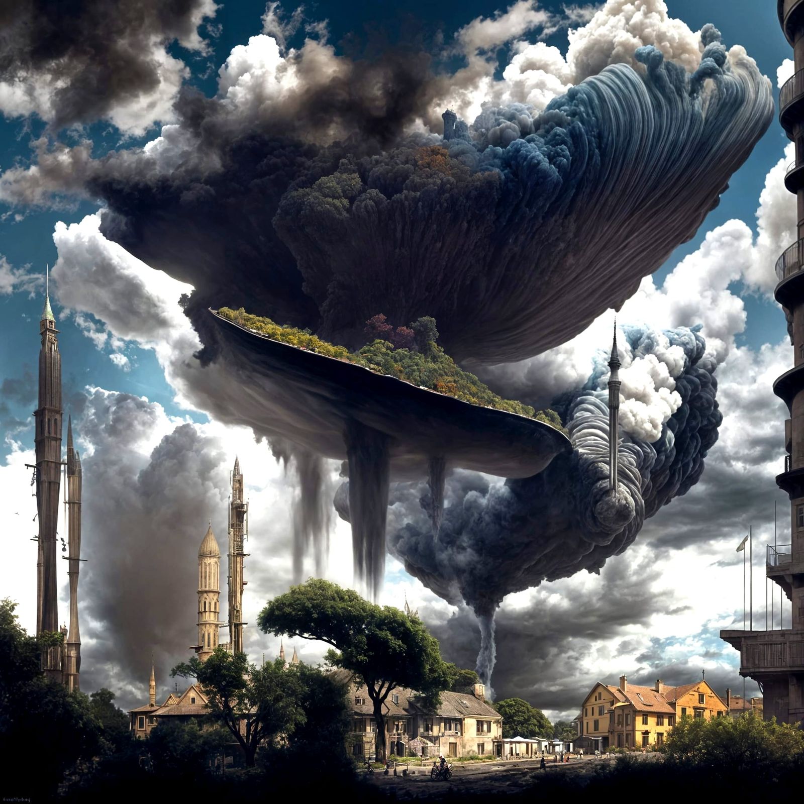 Polychromatic Cityscape: Abstract Matte Painting in 8K