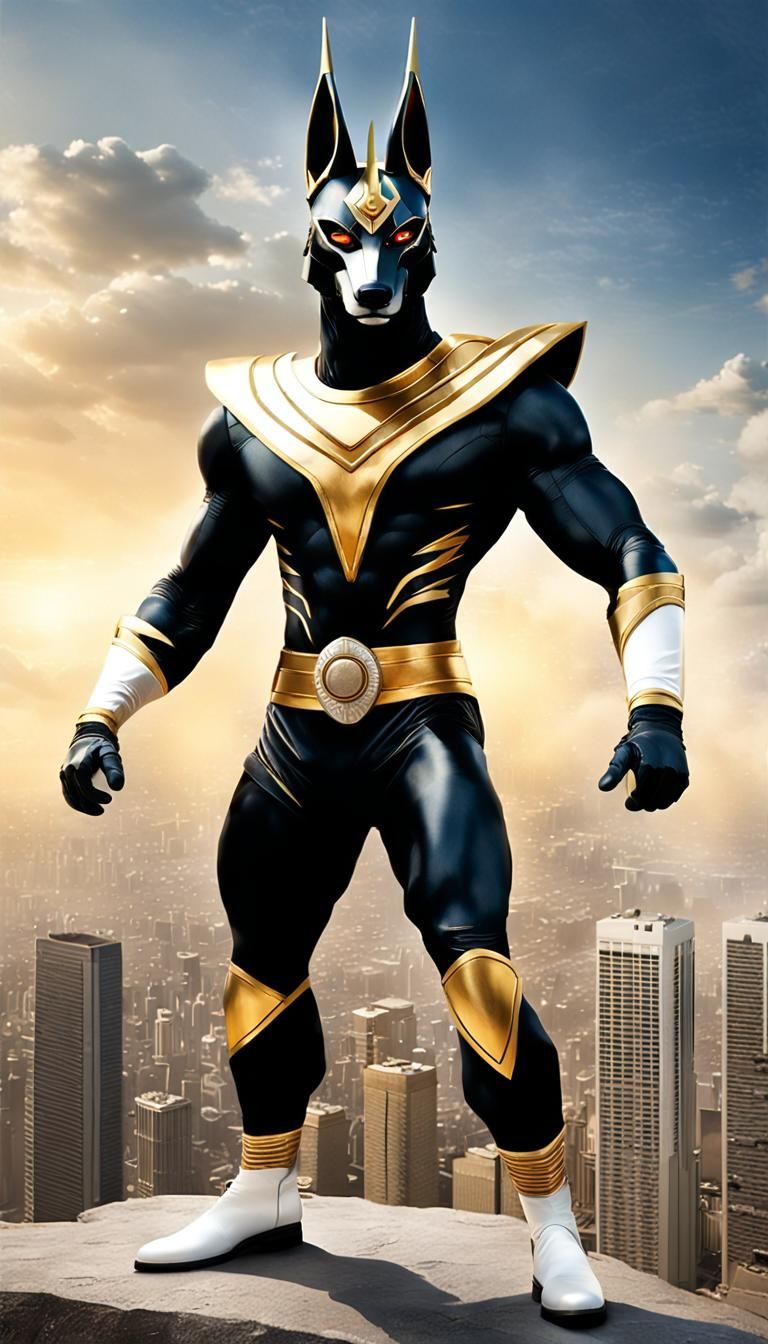 Anubis Jackal in Power Rangers Suit, Comic Book Art