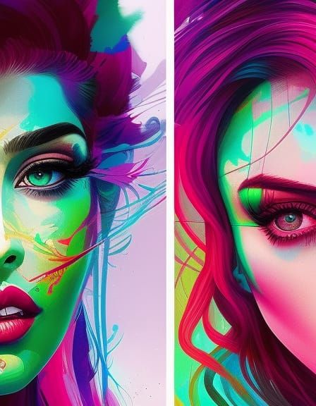 Mirrored Beauty: A Split-Screen Portrait