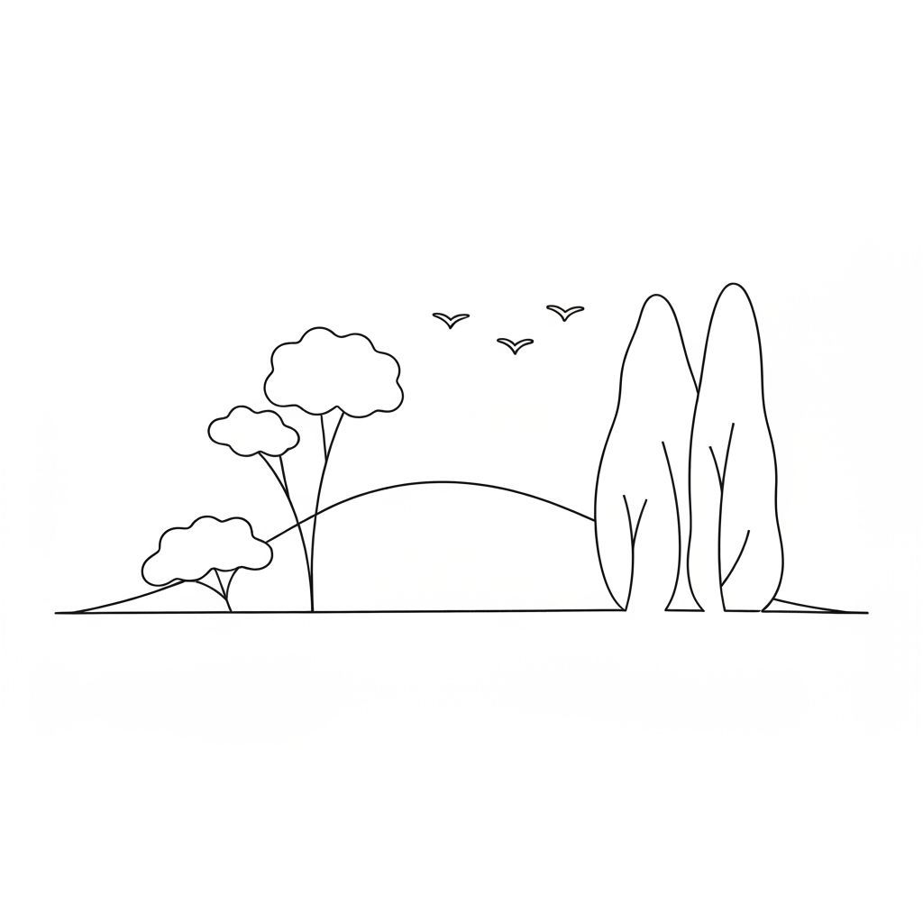 Serene Landscape with Gentle Curves