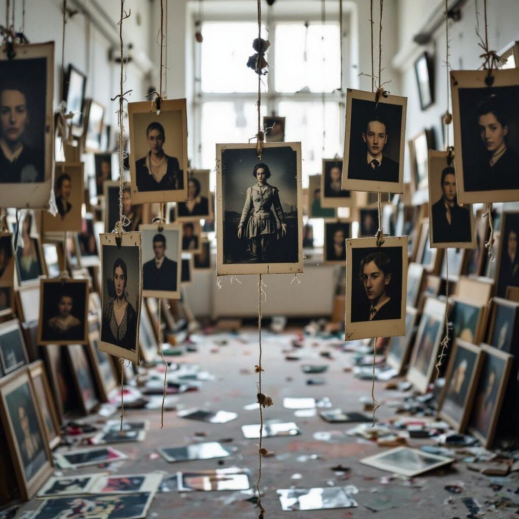 Empty Room Gallery: Unframed Photos on Thread