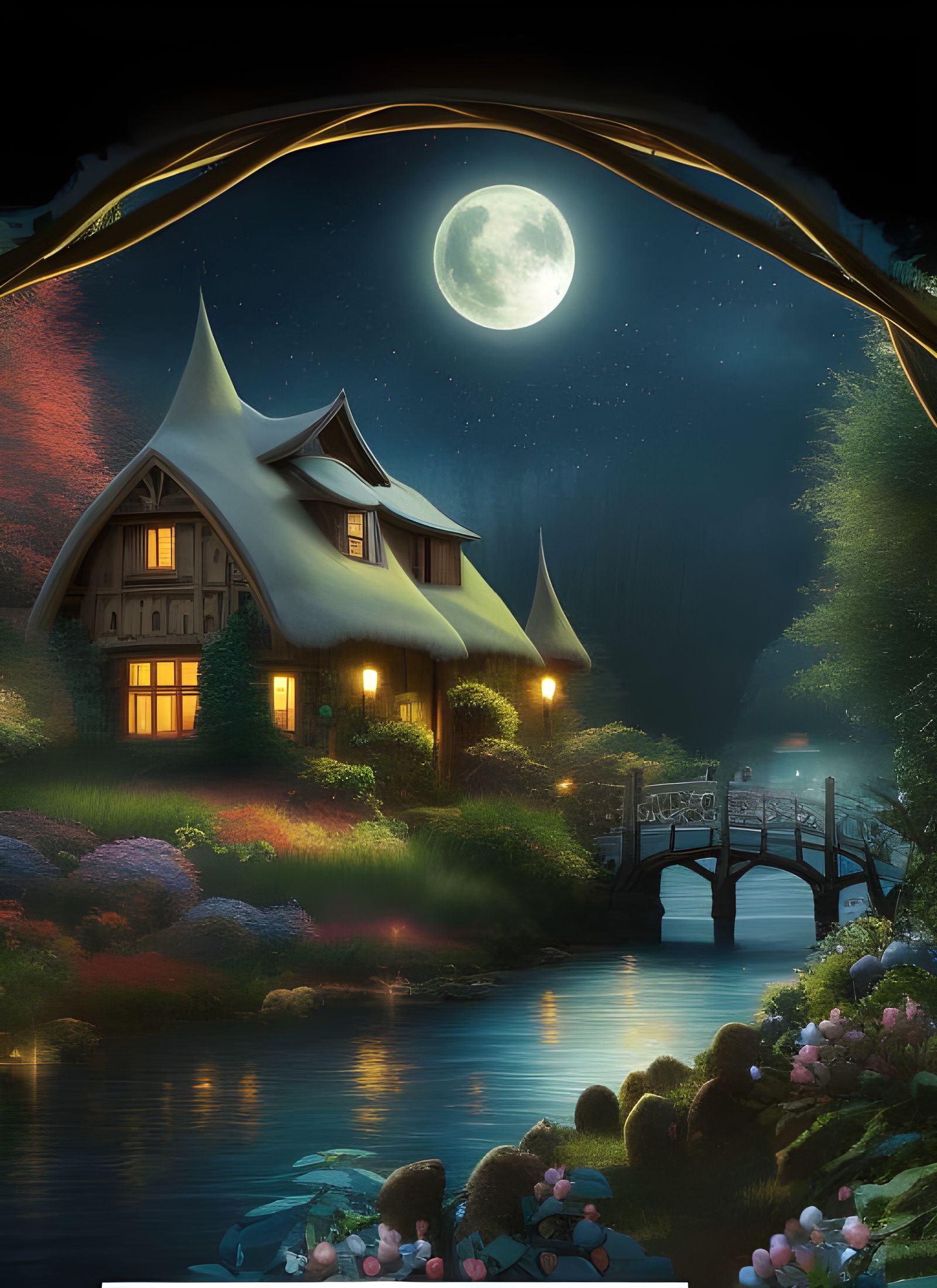 Cottage with a Bridge