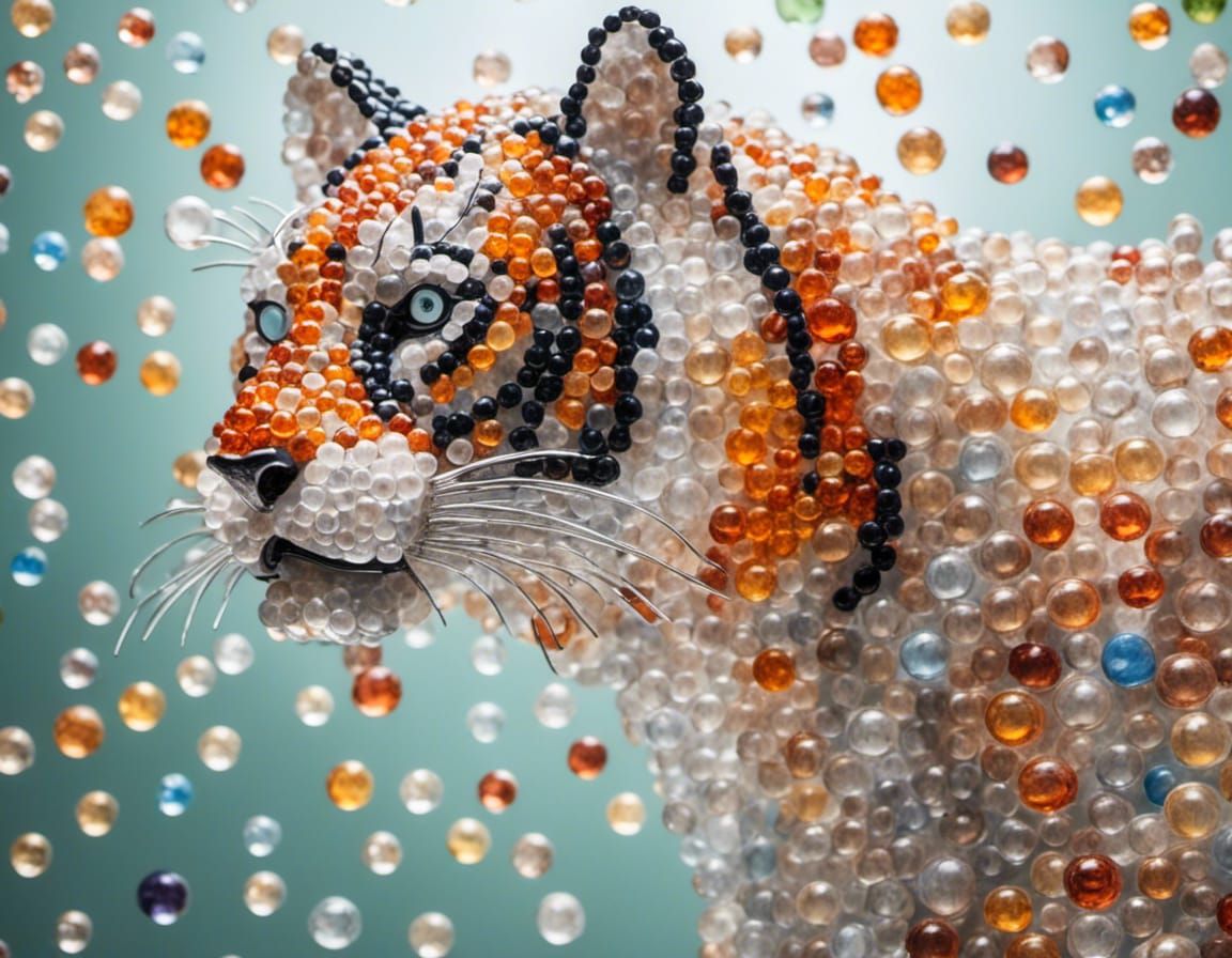 Transparent Marble Tiger Sculpture in Jungle