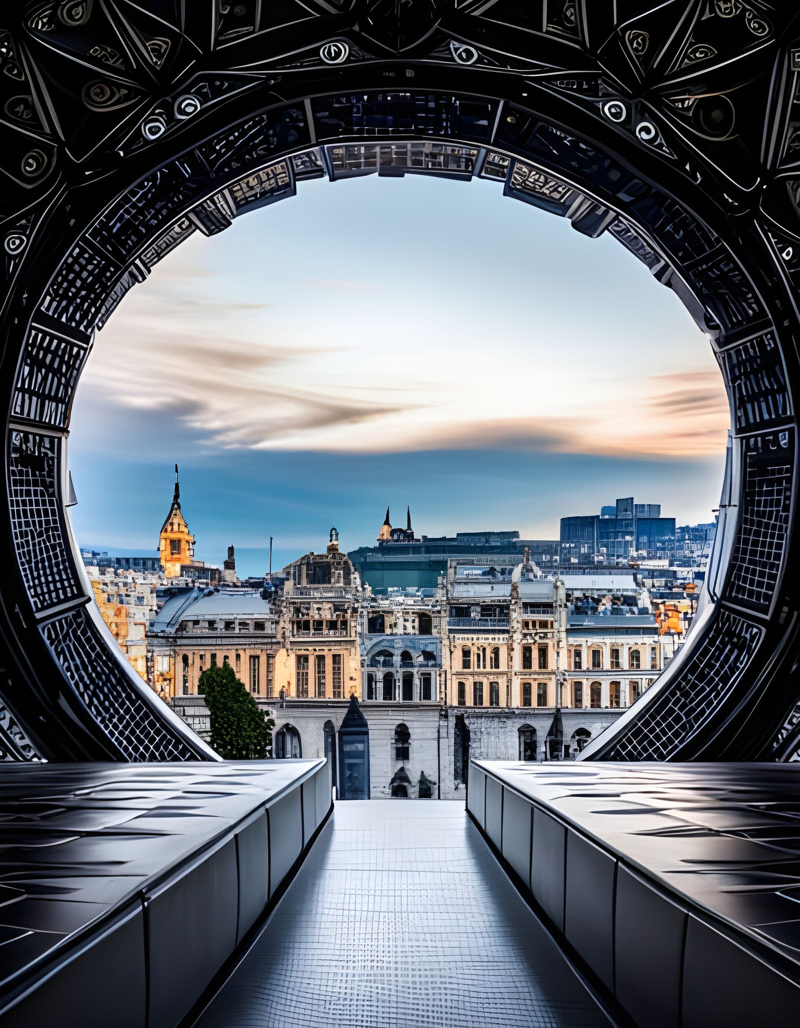 Ethereal Alien Woman in Space, Art Nouveau Style