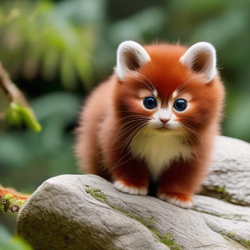 Adorable Red Panda Kitten: Digital Concept Art