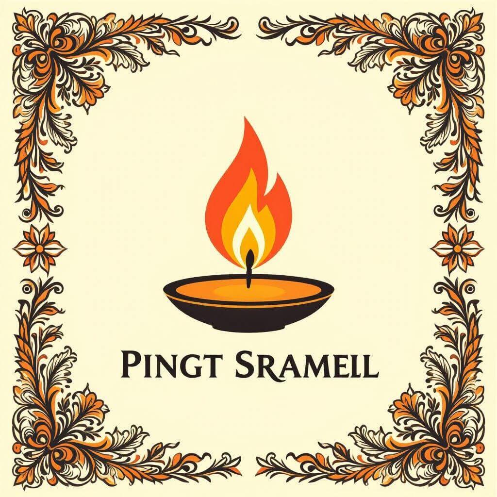 Minimalist Candle Flame Logo - Warm Gradient Design