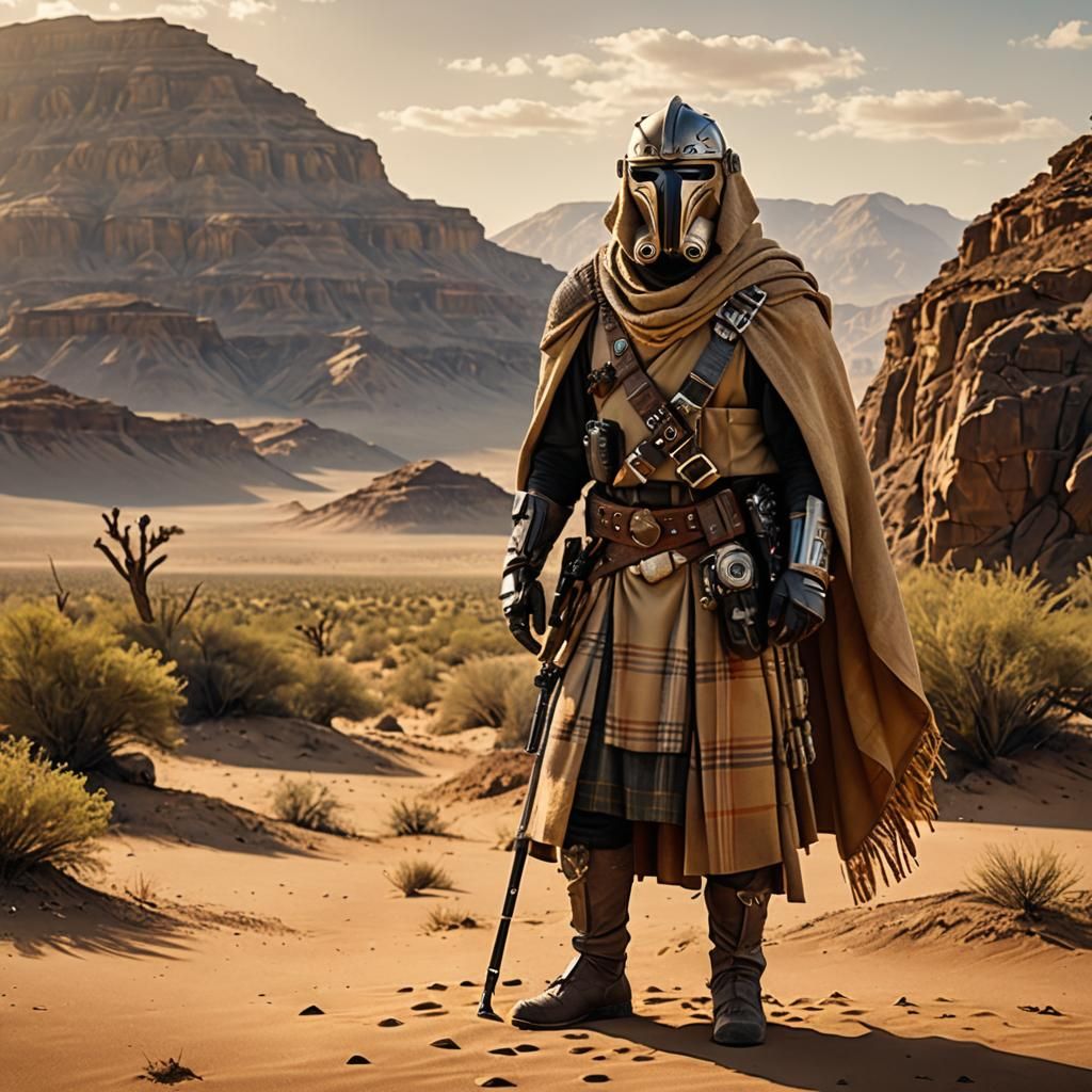 Tusken Raider in Desert Kilt: Sci-Fi Masterpiece