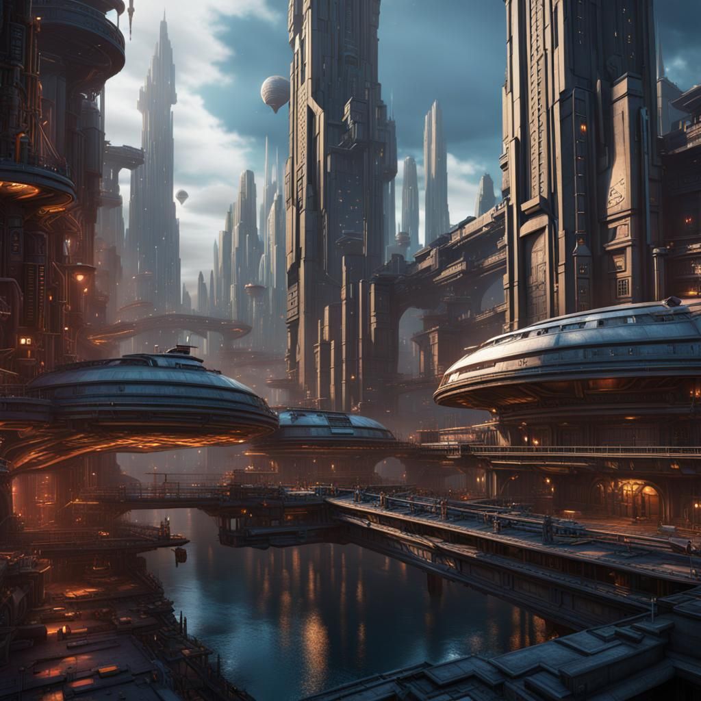 Futuristic 24th Century City Concept Art