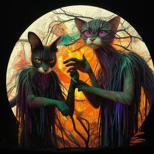 Psychedelic Mutant Cat in Post-Apocalyptic Diorama