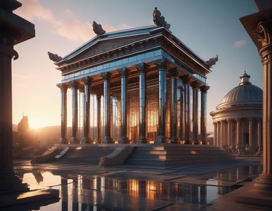 Futuristic Roman Temple in Steel and Glass