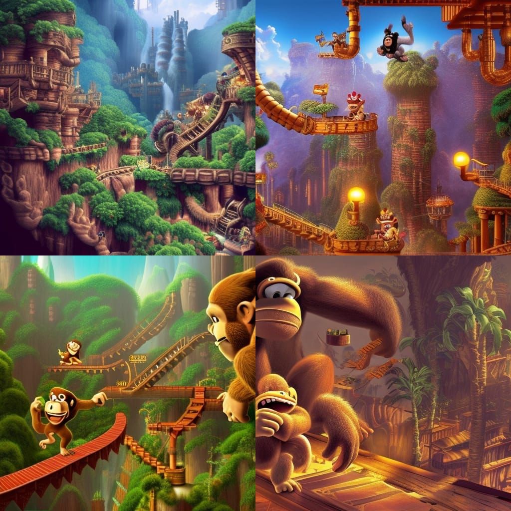 Epic Donkey Kong Cinematic Digital Painting